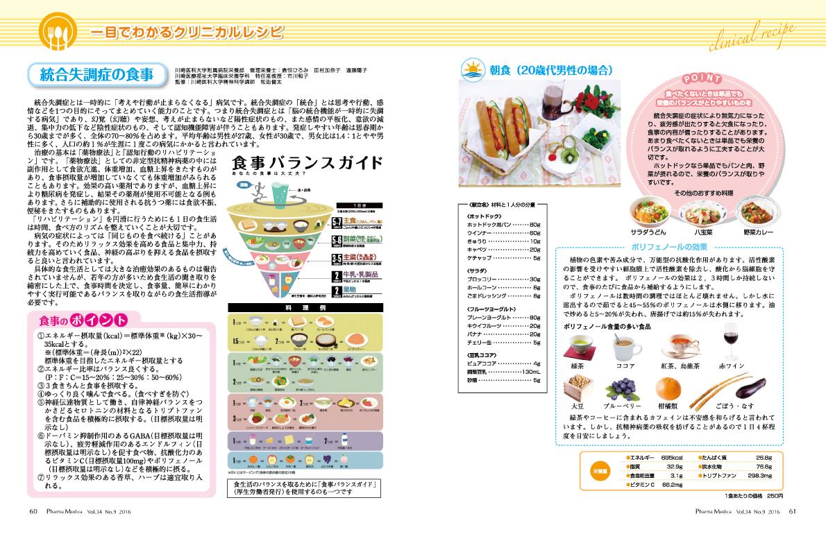 栄養SMILE通信　統合失調症の食事1