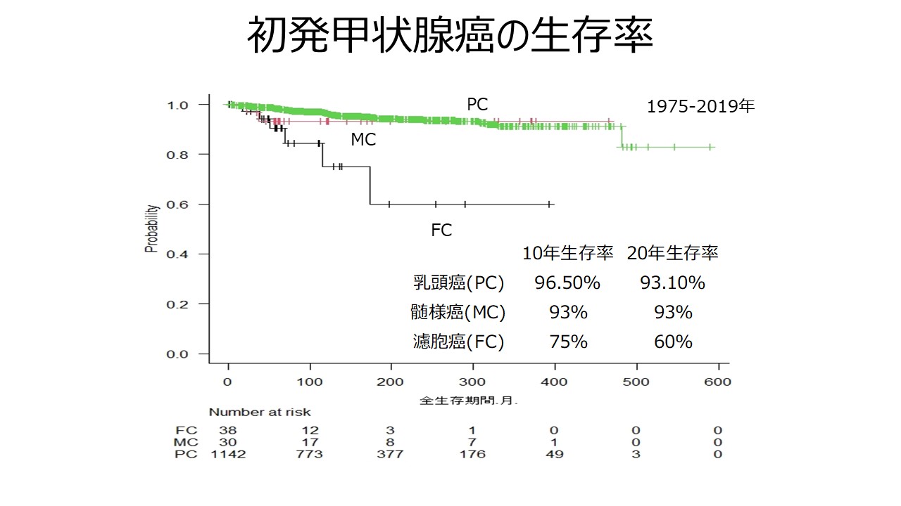 乳腺甲状腺外科 初発甲状腺癌の生存率