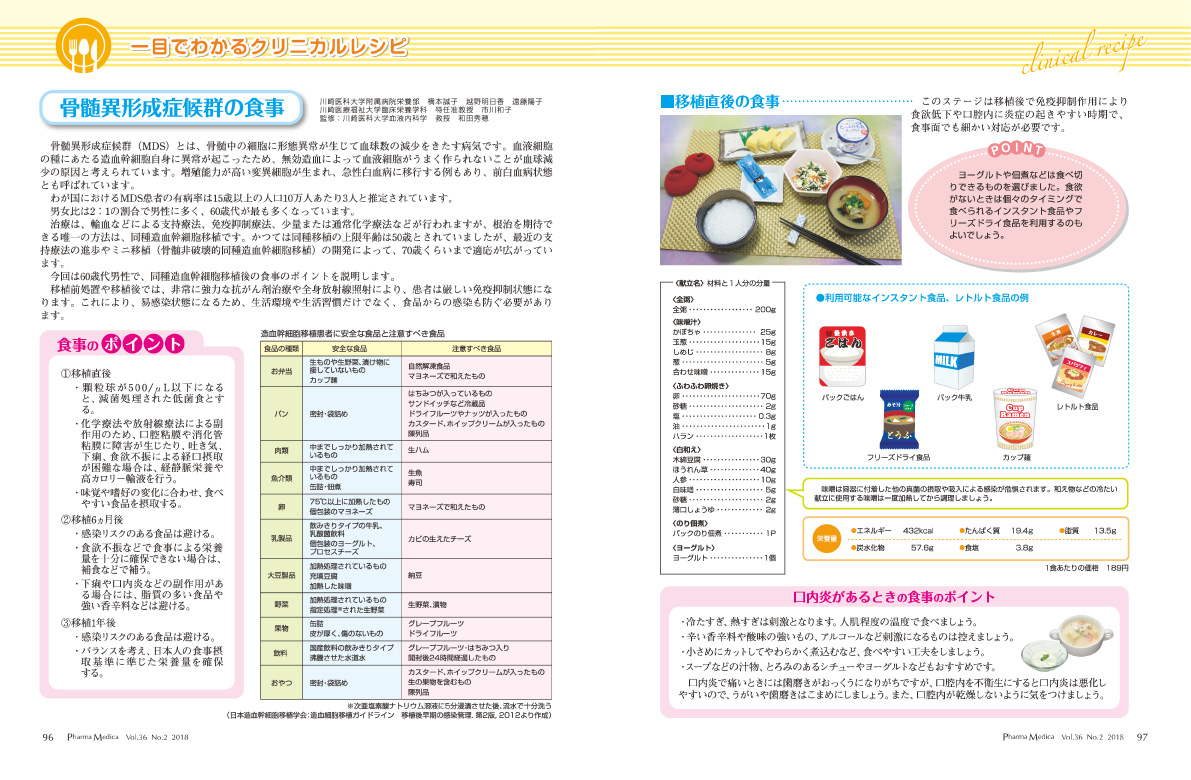 栄養SMILE通信　骨髄異形成症候群 1