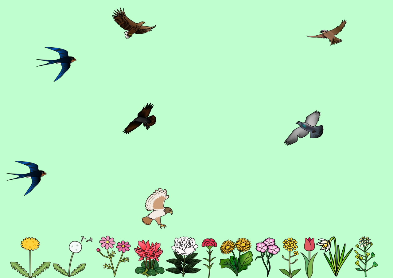 鳥と花