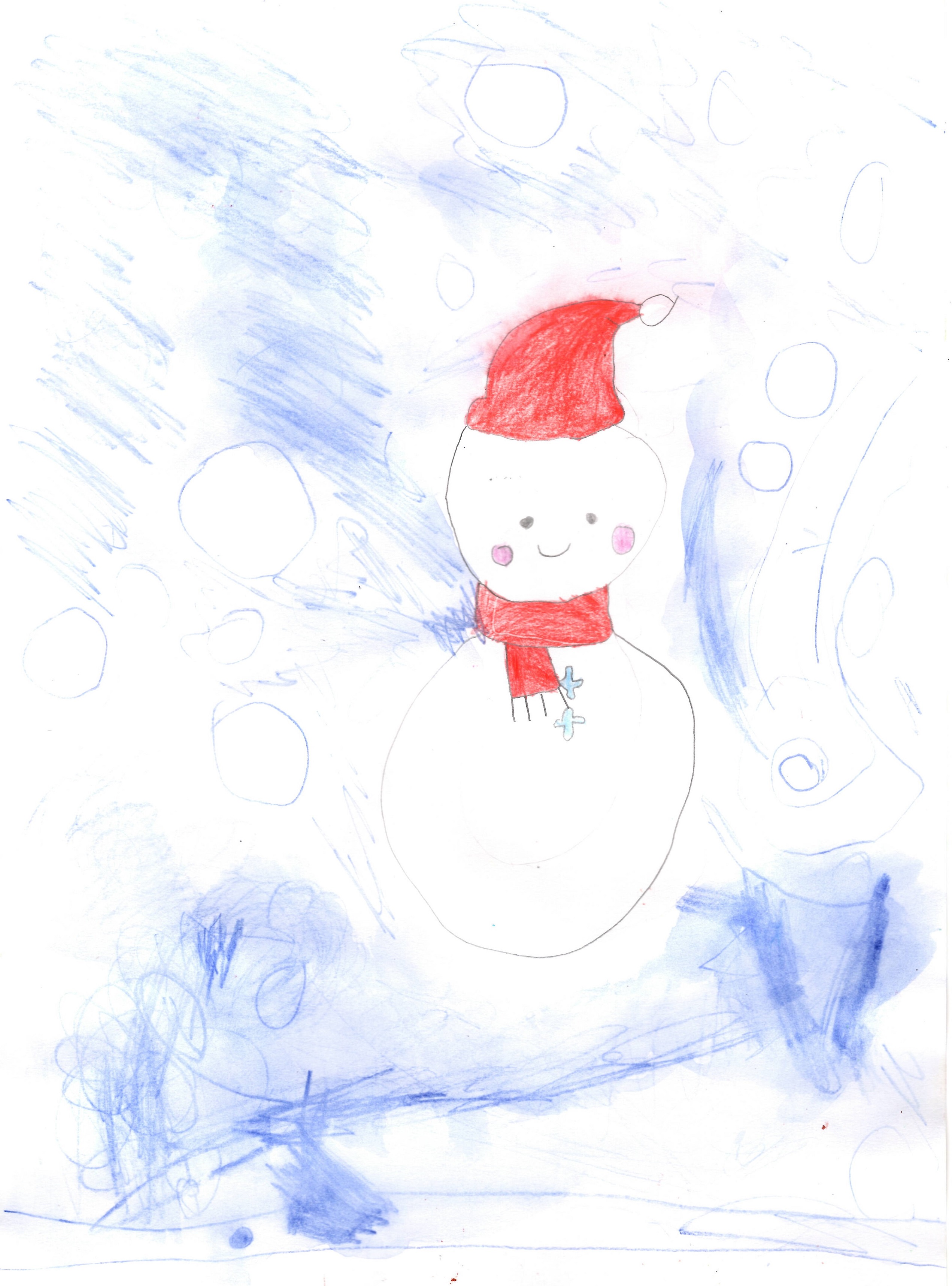 つっ立っている　雪だるま