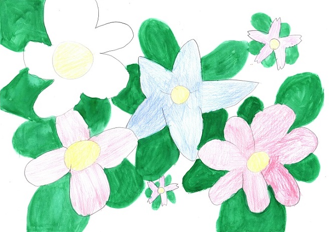 カラフルなお花畑